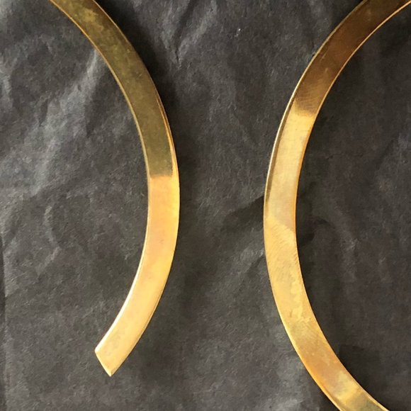 Oversized Handmade Brass Hoops - Picture 2 of 4